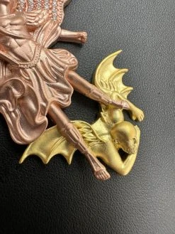 MOISSANITE St Michael & Dragon Pendant 925 Silver - Rose & Yellow Gold Necklace 24 MOISSANITE St Michael & Dragon Pendant 925 Silver - Rose & Yellow Gold Necklace -Harlem Bling Shop hip hop moissanite st michael and dragon pendant 925 silver rose and yellow gold necklace 60634.1694049410