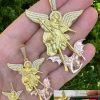 MOISSANITE St Michael & Dragon Pendant 925 Silver - Yellow & Rose Gold Iced Out 1 MOISSANITE St Michael & Dragon Pendant 925 Silver - Yellow & Rose Gold Iced Out -Harlem Bling Shop hip hop moissanite st michael and dragon pendant 925 silver yellow and rose gold iced out 29256.1694049536