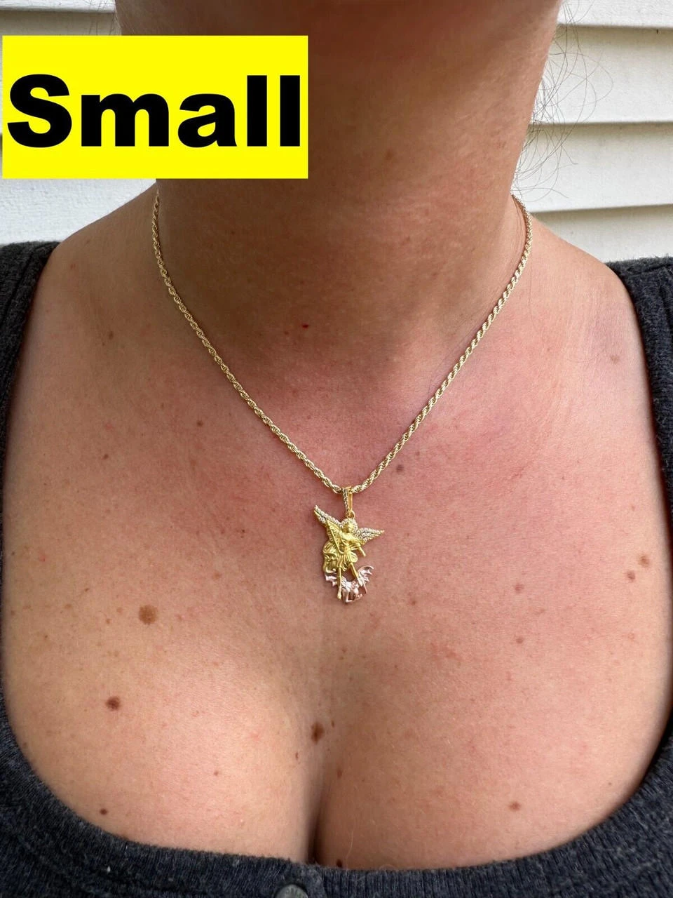 MOISSANITE St Michael & Dragon Pendant 925 Silver - Yellow & Rose Gold Iced Out 13 MOISSANITE St Michael & Dragon Pendant 925 Silver - Yellow & Rose Gold Iced Out - Image 11