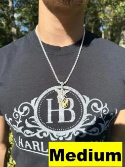 MOISSANITE St Michael Slaying Dragon Pendant 925 Silver & 14k Gold Necklace Iced 25 MOISSANITE St Michael Slaying Dragon Pendant 925 Silver & 14k Gold Necklace Iced -Harlem Bling Shop hip hop moissanite st michael slaying dragon pendant 925 silver and 14k gold necklace iced 25446.1692579070