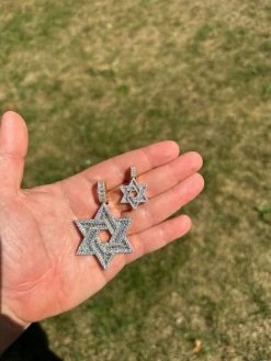 Moissanite Star Of David Pendant Iced Necklace Silver 14k Gold Plated 925 Silver 31 Moissanite Star Of David Pendant Iced Necklace Silver 14k Gold Plated 925 Silver -Harlem Bling Shop hip hop moissanite star of david pendant iced necklace silver 14k gold plated 925 silver 03621.1694049597
