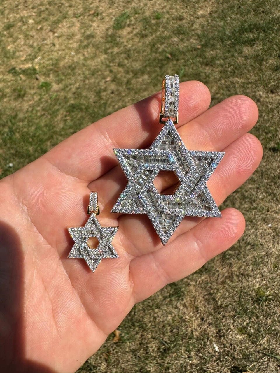 Moissanite Star Of David Pendant Iced Necklace Silver 14k Gold Plated 925 Silver 16 Moissanite Star Of David Pendant Iced Necklace Silver 14k Gold Plated 925 Silver - Image 14