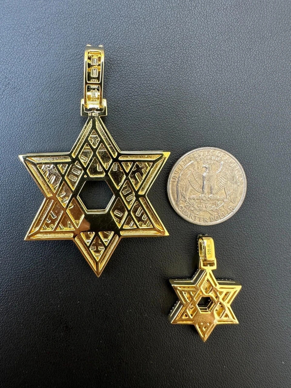 Moissanite Star Of David Pendant Iced Necklace Silver 14k Gold Plated 925 Silver 17 Moissanite Star Of David Pendant Iced Necklace Silver 14k Gold Plated 925 Silver - Image 15