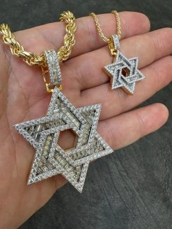 Moissanite Star Of David Pendant Iced Necklace Silver 14k Gold Plated 925 Silver 38 Moissanite Star Of David Pendant Iced Necklace Silver 14k Gold Plated 925 Silver -Harlem Bling Shop hip hop moissanite star of david pendant iced necklace silver 14k gold plated 925 silver 10766.1694049383