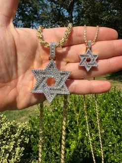 Moissanite Star Of David Pendant Iced Necklace Silver 14k Gold Plated 925 Silver 23 Moissanite Star Of David Pendant Iced Necklace Silver 14k Gold Plated 925 Silver -Harlem Bling Shop hip hop moissanite star of david pendant iced necklace silver 14k gold plated 925 silver 23109.1694049459