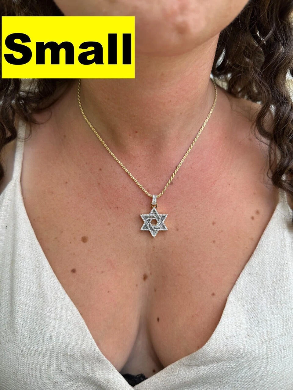 Moissanite Star Of David Pendant Iced Necklace Silver 14k Gold Plated 925 Silver 7 Moissanite Star Of David Pendant Iced Necklace Silver 14k Gold Plated 925 Silver - Image 5