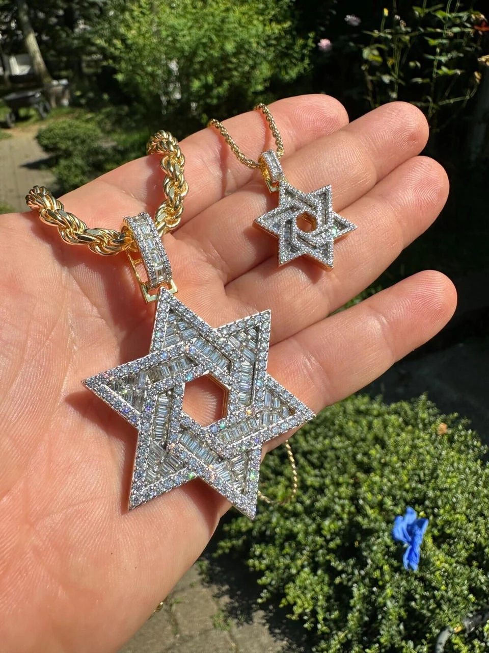 Moissanite Star Of David Pendant Iced Necklace Silver 14k Gold Plated 925 Silver 20 Moissanite Star Of David Pendant Iced Necklace Silver 14k Gold Plated 925 Silver - Image 18