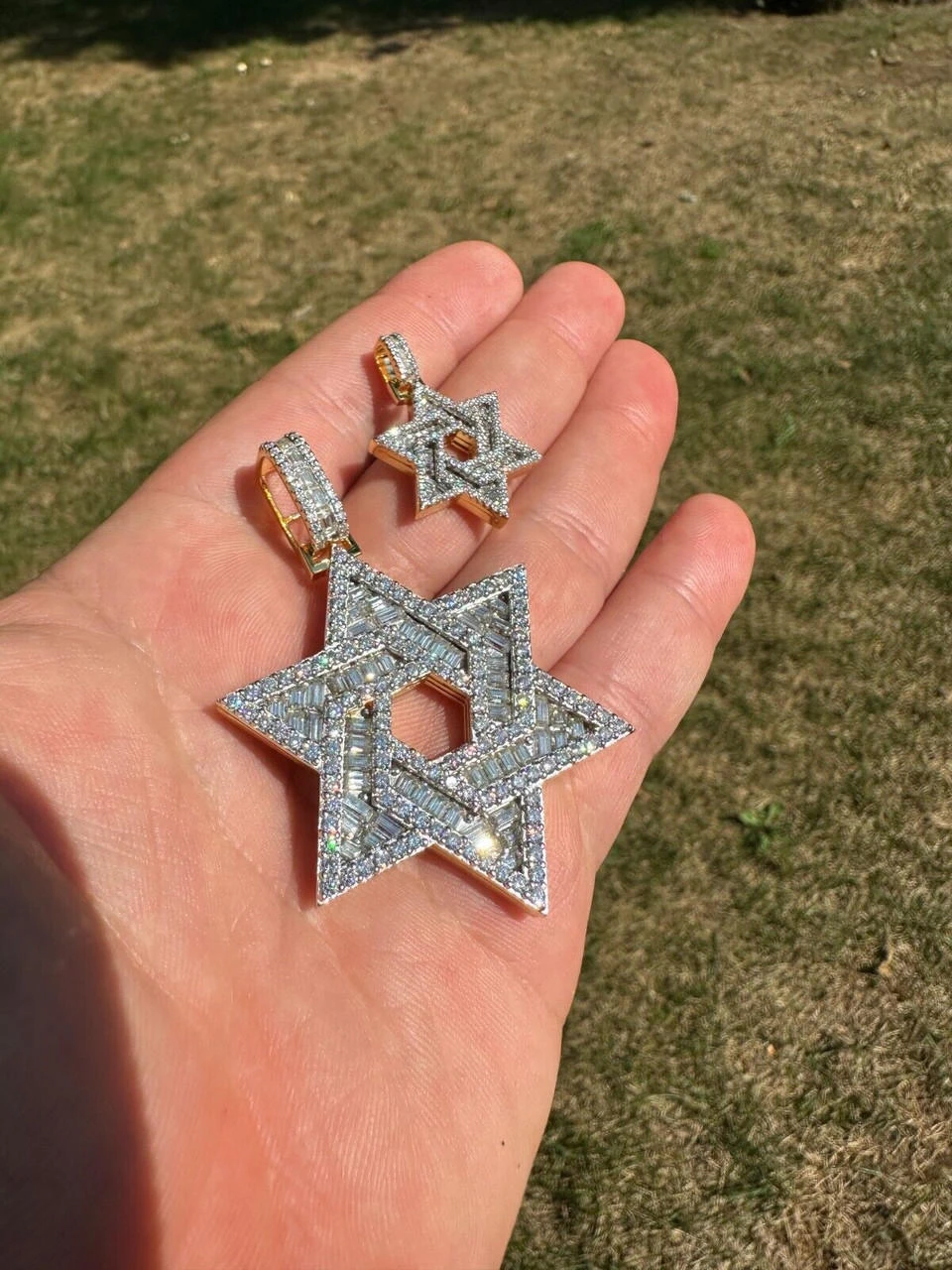 Moissanite Star Of David Pendant Iced Necklace Silver 14k Gold Plated 925 Silver 13 Moissanite Star Of David Pendant Iced Necklace Silver 14k Gold Plated 925 Silver - Image 11