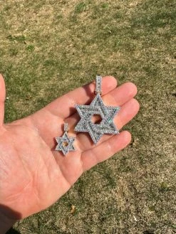 Moissanite Star Of David Pendant Iced Necklace Silver 14k Gold Plated 925 Silver 34 Moissanite Star Of David Pendant Iced Necklace Silver 14k Gold Plated 925 Silver -Harlem Bling Shop hip hop moissanite star of david pendant iced necklace silver 14k gold plated 925 silver 71303.1694049350