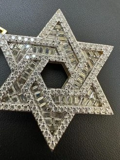 Moissanite Star Of David Pendant Iced Necklace Silver 14k Gold Plated 925 Silver 29 Moissanite Star Of David Pendant Iced Necklace Silver 14k Gold Plated 925 Silver -Harlem Bling Shop hip hop moissanite star of david pendant iced necklace silver 14k gold plated 925 silver 72070.1694049307