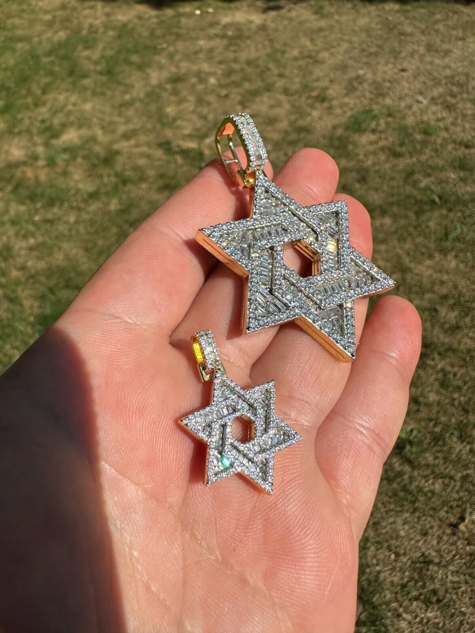 Moissanite Star Of David Pendant Iced Necklace Silver 14k Gold Plated 925 Silver 14 Moissanite Star Of David Pendant Iced Necklace Silver 14k Gold Plated 925 Silver - Image 12