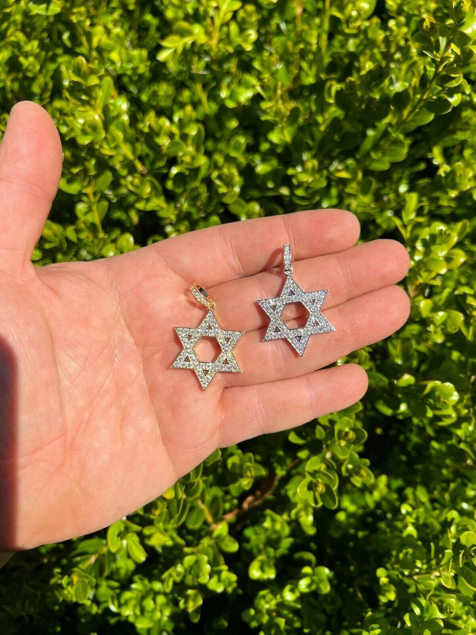 Moissanite Star Of David Pendant Iced Pass Diamond Tester Necklace Silver Gold 4 Moissanite Star Of David Pendant Iced Pass Diamond Tester Necklace Silver Gold - Image 2