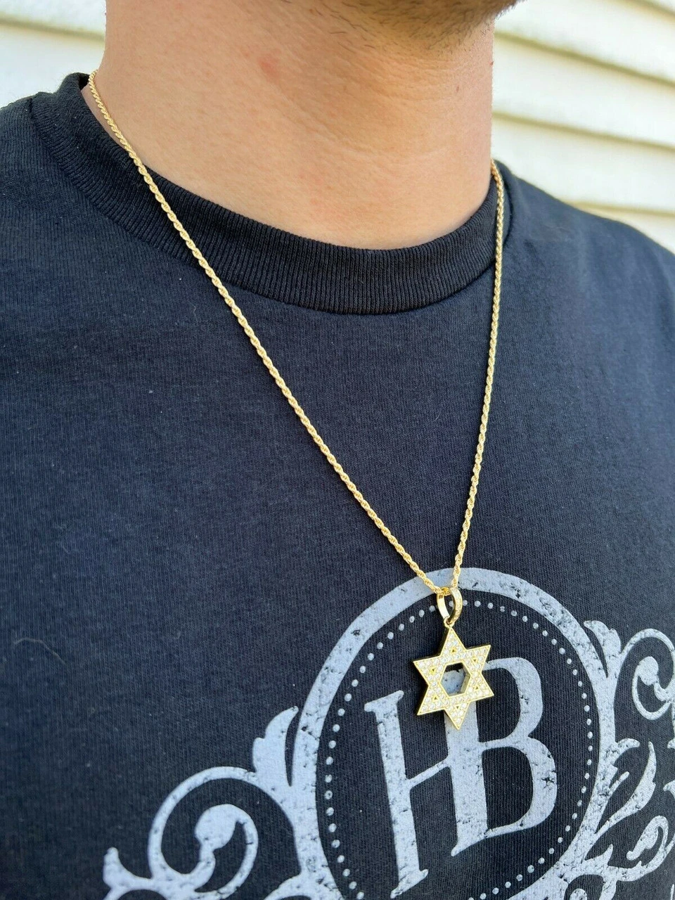 Moissanite Star Of David Pendant Iced Pass Diamond Tester Necklace Silver Gold 9 Moissanite Star Of David Pendant Iced Pass Diamond Tester Necklace Silver Gold - Image 7