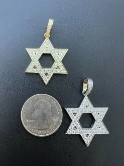 Moissanite Star Of David Pendant Iced Pass Diamond Tester Necklace Silver Gold 22 Moissanite Star Of David Pendant Iced Pass Diamond Tester Necklace Silver Gold -Harlem Bling Shop hip hop moissanite star of david pendant iced pass diamond tester necklace silver gold 75967.1664355285