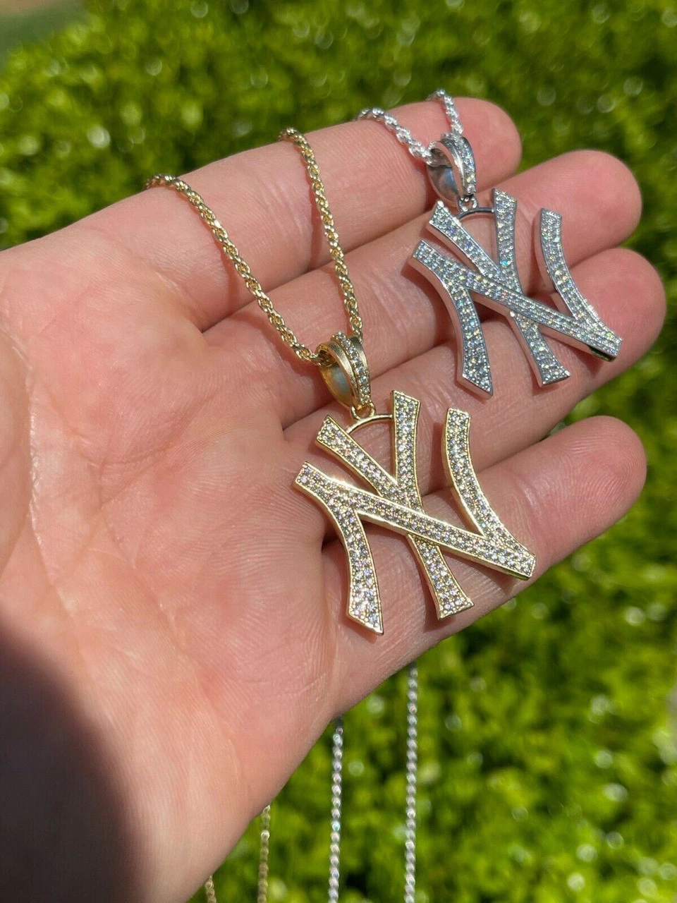 Hip Hop New York Pendant - Iced Diamond Real 925 Silver Gold Necklace 11 Hip Hop New York Pendant - Iced Diamond Real 925 Silver Gold Necklace - Image 9