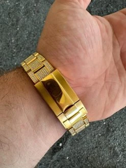 No Logo 16ct MOISSANITE Mens Gold Presidential Watch Honeycomb Iced Arabic Dial 34 No Logo 16ct MOISSANITE Mens Gold Presidential Watch Honeycomb Iced Arabic Dial -Harlem Bling Shop hip hop no logo 16ct moissanite mens gold presidential watch honeycomb iced arabic dial 26490.1689291345