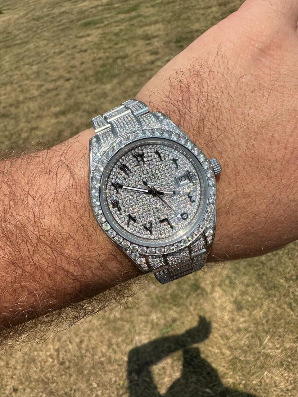 No Logo 16ct MOISSANITE Mens Presidential Watch Honeycomb Set Iced Arabic Dial 16 No Logo 16ct MOISSANITE Mens Presidential Watch Honeycomb Set Iced Arabic Dial - Image 14