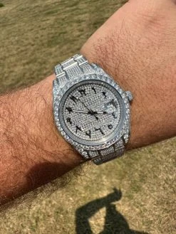 No Logo 16ct MOISSANITE Mens Presidential Watch Honeycomb Set Iced Arabic Dial 30 No Logo 16ct MOISSANITE Mens Presidential Watch Honeycomb Set Iced Arabic Dial -Harlem Bling Shop hip hop no logo 16ct moissanite mens presidential watch honeycomb set iced arabic dial 24787.1689291120