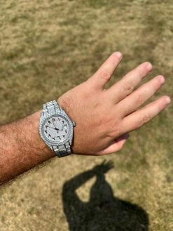 No Logo 16ct MOISSANITE Mens Presidential Watch Honeycomb Set Iced Arabic Dial 38 No Logo 16ct MOISSANITE Mens Presidential Watch Honeycomb Set Iced Arabic Dial -Harlem Bling Shop hip hop no logo 16ct moissanite mens presidential watch honeycomb set iced arabic dial 25544.1689291248