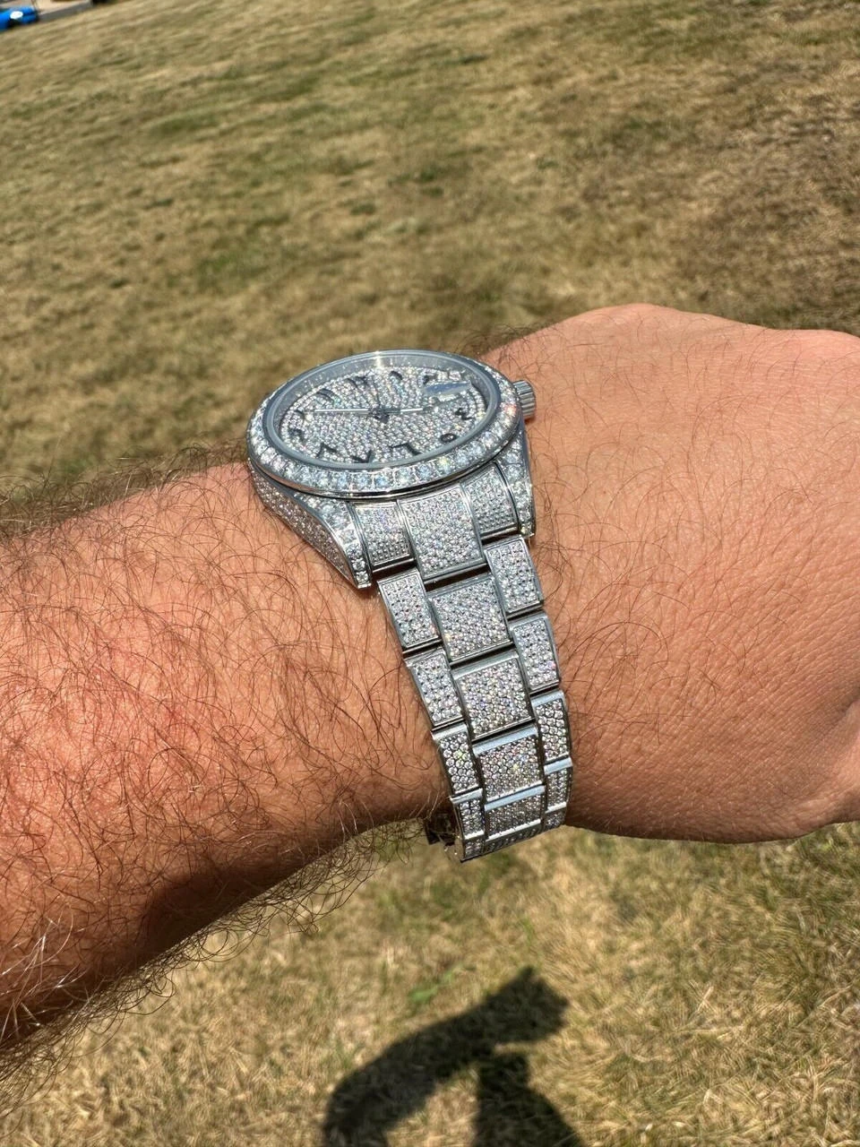 No Logo 16ct MOISSANITE Mens Presidential Watch Honeycomb Set Iced Arabic Dial 12 No Logo 16ct MOISSANITE Mens Presidential Watch Honeycomb Set Iced Arabic Dial - Image 10