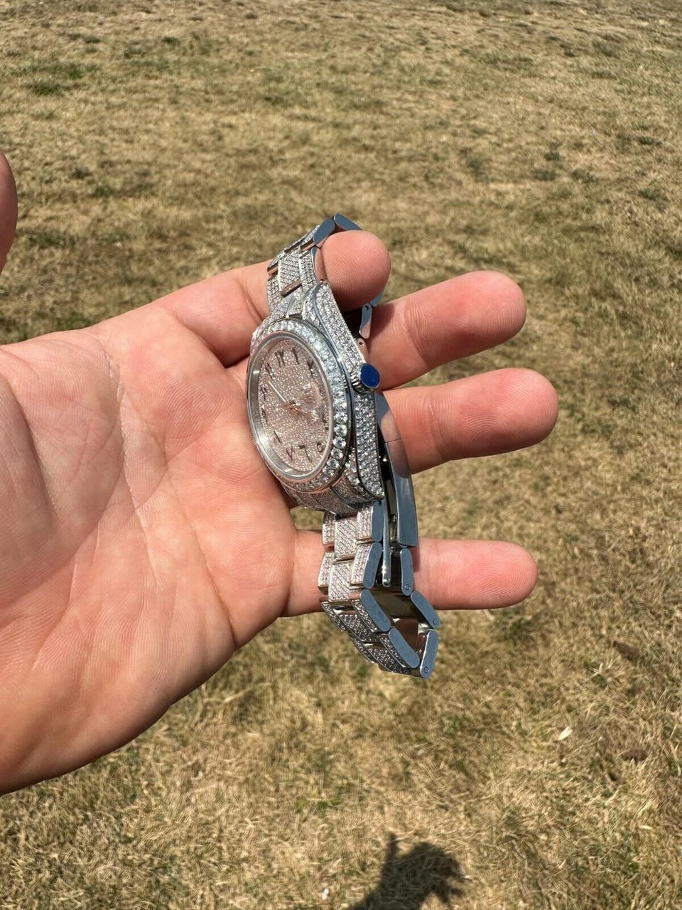 No Logo 16ct MOISSANITE Mens Presidential Watch Honeycomb Set Iced Arabic Dial 22 No Logo 16ct MOISSANITE Mens Presidential Watch Honeycomb Set Iced Arabic Dial - Image 20