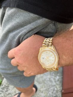 Real 13.3ct MOISSANITE Automatic Presidential Watch Gold Iced Hip Hop Pearl Face 25 Real 13.3ct MOISSANITE Automatic Presidential Watch Gold Iced Hip Hop Pearl Face -Harlem Bling Shop hip hop real 13.3ct moissanite automatic presidential watch gold iced hip hop pearl face 65390.1664300200