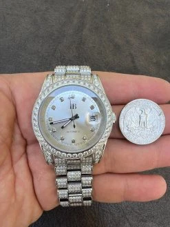 Real 13.3ct MOISSANITE Automatic Presidential Watch Silver Iced Hip Hop Pearl 22 Real 13.3ct MOISSANITE Automatic Presidential Watch Silver Iced Hip Hop Pearl -Harlem Bling Shop hip hop real 13.3ct moissanite automatic presidential watch silver iced hip hop pearl 52062.1664299477