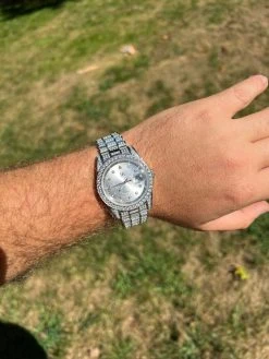 Real 13.3ct MOISSANITE Automatic Presidential Watch Silver Iced Hip Hop Pearl 18 Real 13.3ct MOISSANITE Automatic Presidential Watch Silver Iced Hip Hop Pearl -Harlem Bling Shop hip hop real 13.3ct moissanite automatic presidential watch silver iced hip hop pearl 61745.1664300480