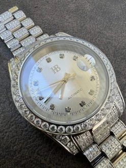 Real 13.3ct MOISSANITE Automatic Presidential Watch Silver Iced Hip Hop Pearl 21 Real 13.3ct MOISSANITE Automatic Presidential Watch Silver Iced Hip Hop Pearl -Harlem Bling Shop hip hop real 13.3ct moissanite automatic presidential watch silver iced hip hop pearl 79447.1664299437