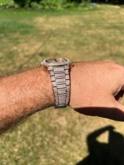 Real 14ct MOISSANITE Mens Watch Iced Stainless 14k Rose Gold Pass Diamond Test 22 Real 14ct MOISSANITE Mens Watch Iced Stainless 14k Rose Gold Pass Diamond Test -Harlem Bling Shop hip hop real 14ct moissanite mens watch iced stainless 14k rose gold pass diamond test 68959.1664300399