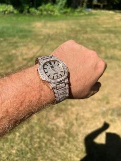 Real 14ct MOISSANITE Mens Watch Iced Stainless 14k Rose Gold Pass Diamond Test 16 Real 14ct MOISSANITE Mens Watch Iced Stainless 14k Rose Gold Pass Diamond Test -Harlem Bling Shop hip hop real 14ct moissanite mens watch iced stainless 14k rose gold pass diamond test 79884.1664301728