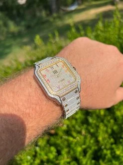 Real 16ct VVS MOISSANITE Watch Iced Automatic Movement Gold Hip Hop Arabic Out 15 Real 16ct VVS MOISSANITE Watch Iced Automatic Movement Gold Hip Hop Arabic Out -Harlem Bling Shop hip hop real 16ct vvs moissanite watch iced automatic movement gold hip hop arabic out 84732.1664299806