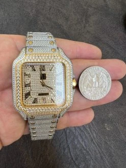 Real 16ct VVS MOISSANITE Watch Iced Automatic Movement Hip Hop Two Tone Gold 25 Real 16ct VVS MOISSANITE Watch Iced Automatic Movement Hip Hop Two Tone Gold -Harlem Bling Shop hip hop real 16ct vvs moissanite watch iced automatic movement hip hop two tone gold 38133.1664302184
