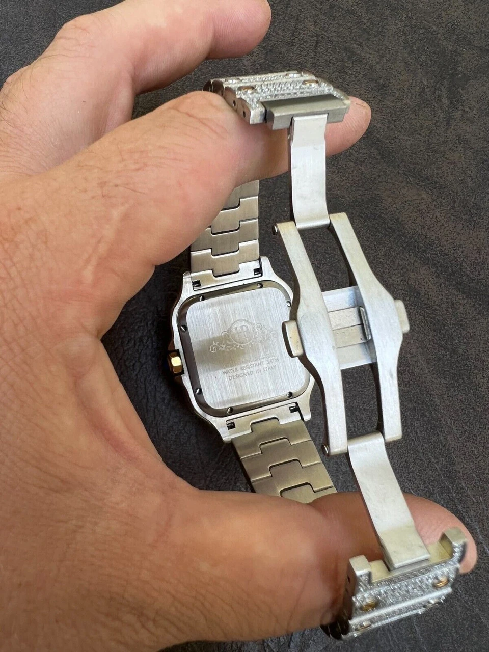 Real 16ct VVS MOISSANITE Watch Iced Automatic Movement Hip Hop Two Tone Gold 13 Real 16ct VVS MOISSANITE Watch Iced Automatic Movement Hip Hop Two Tone Gold - Image 11