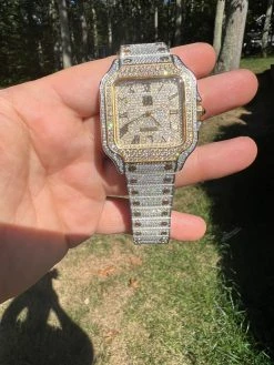 Real 16ct VVS MOISSANITE Watch Iced Automatic Movement Hip Hop Two Tone Gold 21 Real 16ct VVS MOISSANITE Watch Iced Automatic Movement Hip Hop Two Tone Gold -Harlem Bling Shop hip hop real 16ct vvs moissanite watch iced automatic movement hip hop two tone gold 71231.1664301267