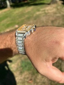 Real 16ct VVS MOISSANITE Watch Iced Automatic Movement Hip Hop Two Tone Gold 17 Real 16ct VVS MOISSANITE Watch Iced Automatic Movement Hip Hop Two Tone Gold -Harlem Bling Shop hip hop real 16ct vvs moissanite watch iced automatic movement hip hop two tone gold 73427.1664300309