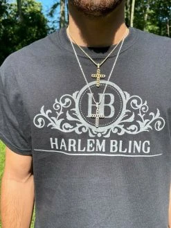 Real 925 Silver / Gold Cuban Link Cross Pendant Iced Hip Hop Diamond Necklace -Harlem Bling Shop hip hop real 925 silver gold cuban link cross pendant iced hip hop diamond necklace 73112.1664378663