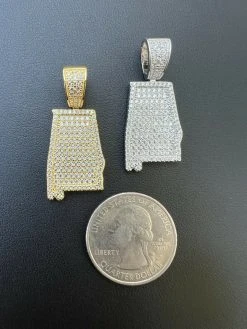 Real 925 Silver Hip Hop Alabama State Shape Pendant Iced Diamond Necklace Gold 18 Real 925 Silver Hip Hop Alabama State Shape Pendant Iced Diamond Necklace Gold -Harlem Bling Shop hip hop real 925 silver hip hop alabama state shape pendant iced diamond necklace gold 07391.1664355308
