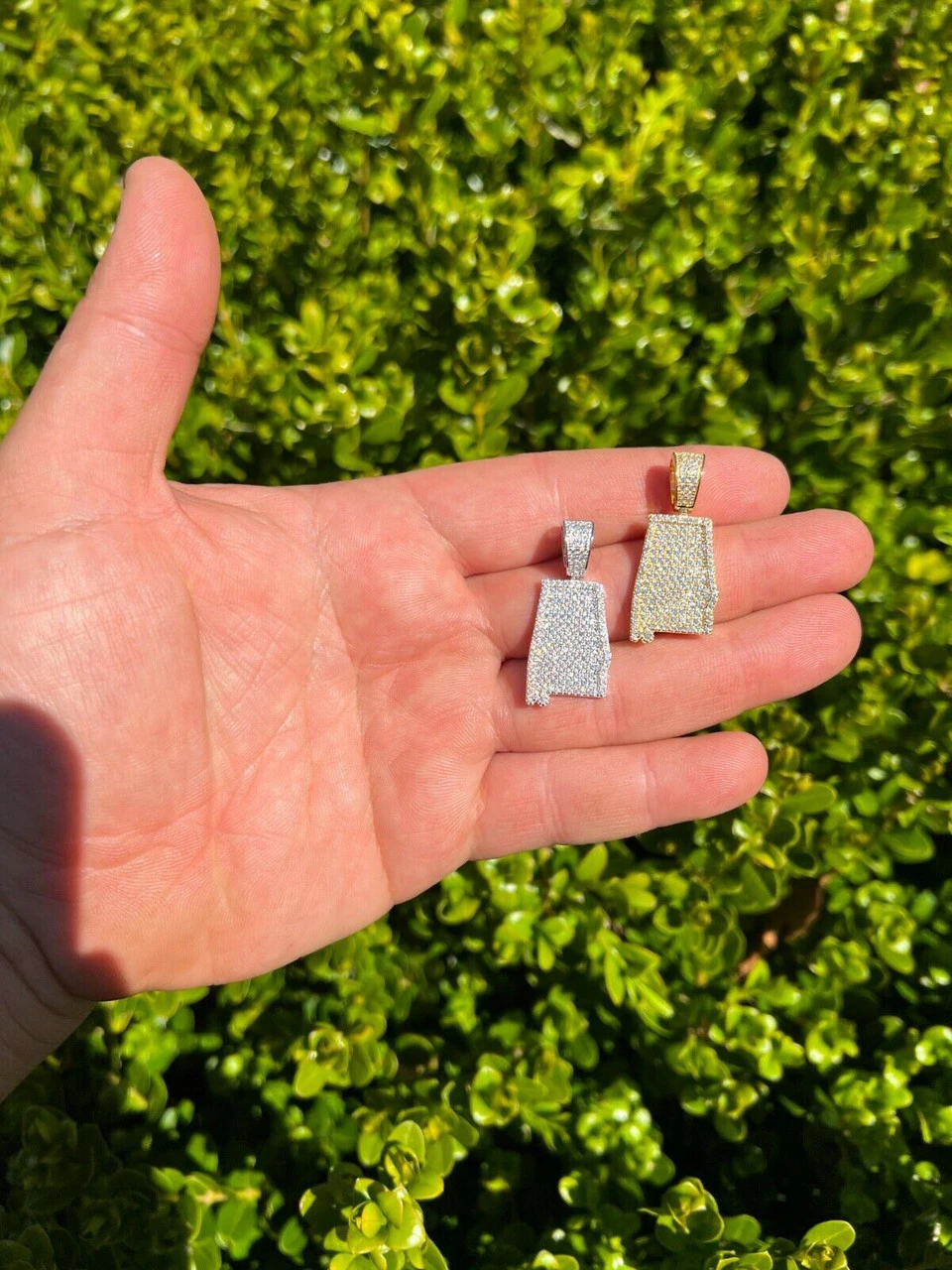 Real 925 Silver Hip Hop Alabama State Shape Pendant Iced Diamond Necklace Gold 9 Real 925 Silver Hip Hop Alabama State Shape Pendant Iced Diamond Necklace Gold - Image 7