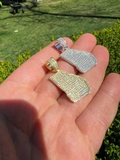 Real 925 Silver Hip Hop Georgia Shape Atlanta Pendant Iced Diamond Necklace Gold 20 Real 925 Silver Hip Hop Georgia Shape Atlanta Pendant Iced Diamond Necklace Gold -Harlem Bling Shop hip hop real 925 silver hip hop georgia shape atlanta pendant iced diamond necklace gold 32493.1664361012