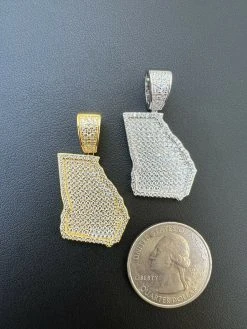 Real 925 Silver Hip Hop Georgia Shape Atlanta Pendant Iced Diamond Necklace Gold 15 Real 925 Silver Hip Hop Georgia Shape Atlanta Pendant Iced Diamond Necklace Gold -Harlem Bling Shop hip hop real 925 silver hip hop georgia shape atlanta pendant iced diamond necklace gold 34133.1664360033