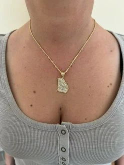 Real 925 Silver Hip Hop Georgia Shape Atlanta Pendant Iced Diamond Necklace Gold 24 Real 925 Silver Hip Hop Georgia Shape Atlanta Pendant Iced Diamond Necklace Gold -Harlem Bling Shop hip hop real 925 silver hip hop georgia shape atlanta pendant iced diamond necklace gold 59033.1664356434