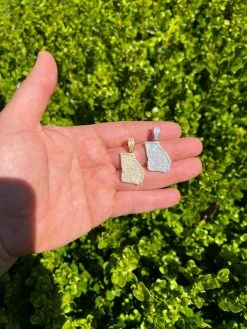 Real 925 Silver Hip Hop Georgia Shape Atlanta Pendant Iced Diamond Necklace Gold 18 Real 925 Silver Hip Hop Georgia Shape Atlanta Pendant Iced Diamond Necklace Gold -Harlem Bling Shop hip hop real 925 silver hip hop georgia shape atlanta pendant iced diamond necklace gold 74970.1664361052