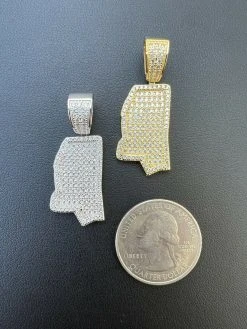 Real 925 Silver Hip Hop Mississippi Shape Pendant Iced Diamond Necklace Gold 19 Real 925 Silver Hip Hop Mississippi Shape Pendant Iced Diamond Necklace Gold -Harlem Bling Shop hip hop real 925 silver hip hop mississippi shape pendant iced diamond necklace gold 77336.1664358623