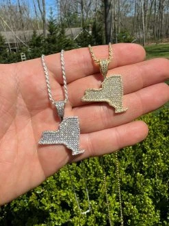 Front Page -Harlem Bling Shop hip hop real 925 silver hip hop new york state yankees nyc pendant iced necklace gold 58145.1664360301