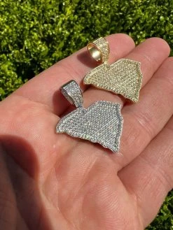 Front Page -Harlem Bling Shop hip hop real 925 silver hip hop south carolina shape pendant iced diamond necklace gold 44203.1664360420