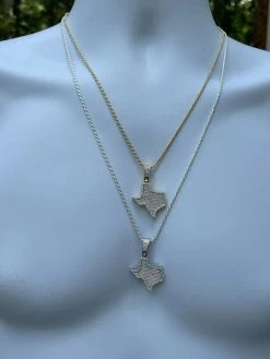 Real 925 Silver Hip Hop Texas State Shape Pendant Iced Diamond Necklace Gold 21 Real 925 Silver Hip Hop Texas State Shape Pendant Iced Diamond Necklace Gold -Harlem Bling Shop hip hop real 925 silver hip hop texas state shape pendant iced diamond necklace gold 74961.1664379624