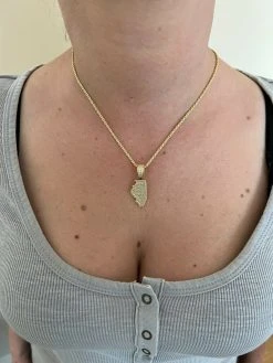 Real 925 Silver HipHop Illinois Chicago Shape Pendant Iced Diamond Necklace Gold 19 Real 925 Silver HipHop Illinois Chicago Shape Pendant Iced Diamond Necklace Gold -Harlem Bling Shop hip hop real 925 silver hiphop illinois chicago shape pendant iced diamond necklace gold 18428.1664360796