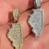 Real 925 Silver HipHop Illinois Chicago Shape Pendant Iced Diamond Necklace Gold 2 Real 925 Silver HipHop Illinois Chicago Shape Pendant Iced Diamond Necklace Gold -Harlem Bling Shop hip hop real 925 silver hiphop illinois chicago shape pendant iced diamond necklace gold 55805.1664358687