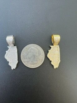 Real 925 Silver HipHop Illinois Chicago Shape Pendant Iced Diamond Necklace Gold 22 Real 925 Silver HipHop Illinois Chicago Shape Pendant Iced Diamond Necklace Gold -Harlem Bling Shop hip hop real 925 silver hiphop illinois chicago shape pendant iced diamond necklace gold 56107.1664358878